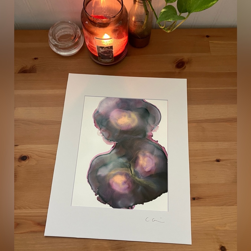 New Original Signed Artwork Alcohol Ink on Paper 159